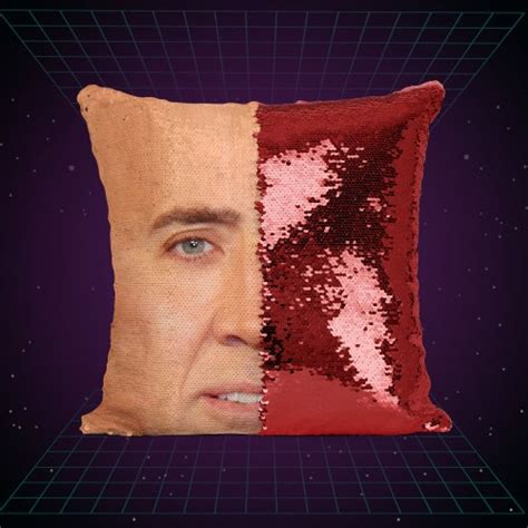 Nicolas Cage Sequin Pillow Nicolas Cage Pillow Nicolas Cage Etsy