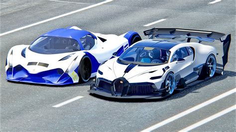 Bugatti Divo Gtr Vs Devel Sixteen Drag Race 20 Km Youtube