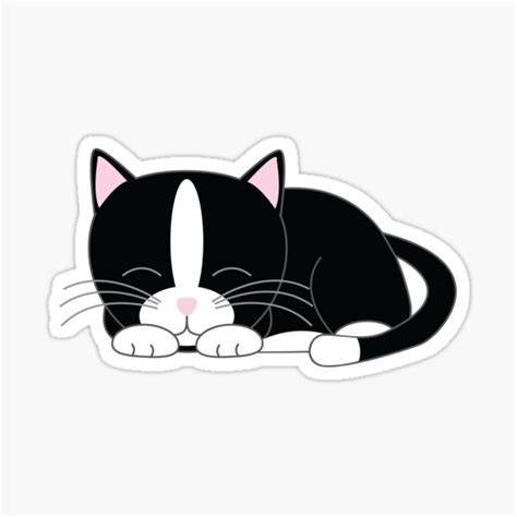 Cute Tuxedo Cat Sticker For Sale By Heartlocked Redbubble