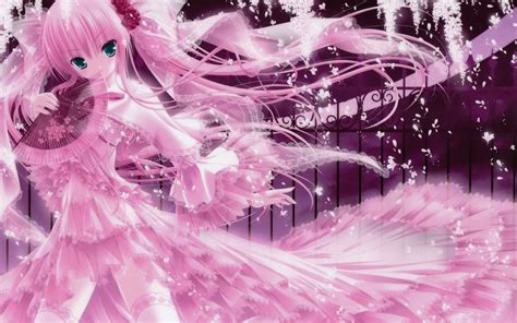 Anime girls original characters camera blue hair pink eyes stars dress sky wallpaper. 42+ Pink Anime Wallpaper on WallpaperSafari