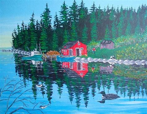 16x 20 Original Nova Scotia Folk Art Loon By Ecumsecumfolkart 200
