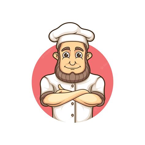 Premium Vector Cute Cartoon Chef With Beard