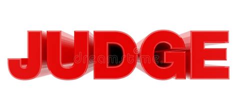 Judge Red Word On White Background Illustration 3d Rendering Stock