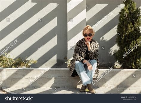 Stylish Beautiful Young Blonde Woman Sunglasses Stock Photo 2007624710
