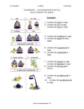 Ressource Les Pr Positions De Lieu By French Exchange Tpt