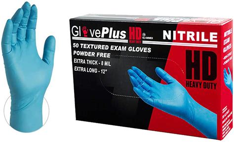 Gloveplus Hd Medical Blue Nitrile Gloves 8 Mil 12 Inches Long Latex