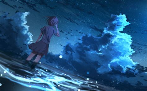 1920x1200 Resolution Anime Girl In Half Moon Night 4k 1200p Wallpaper