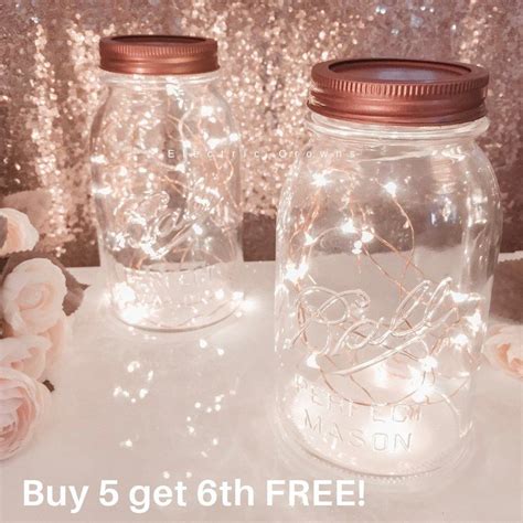Mason Jar Fairy Lights For Lanterns Centerpieces Rustic Etsy Rustic