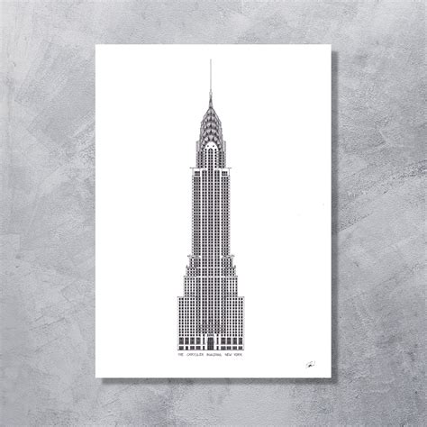 Chrysler Building New York Architecture Print Etsy Uk