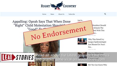 Fact Check Oprah Did Not Say When Done Right Child Molestation
