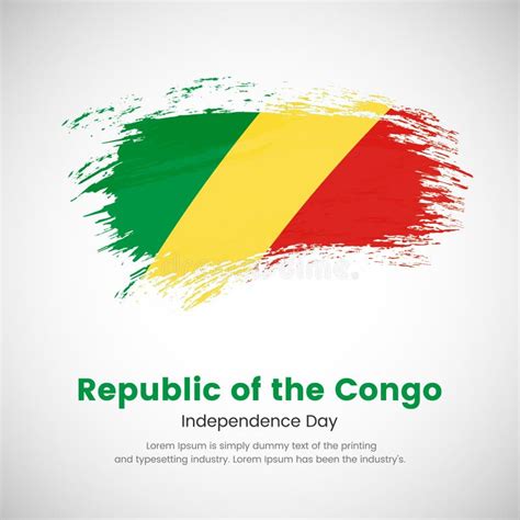 Independence Day Of Republic Of The Congo Elegant Painted Grunge Brush