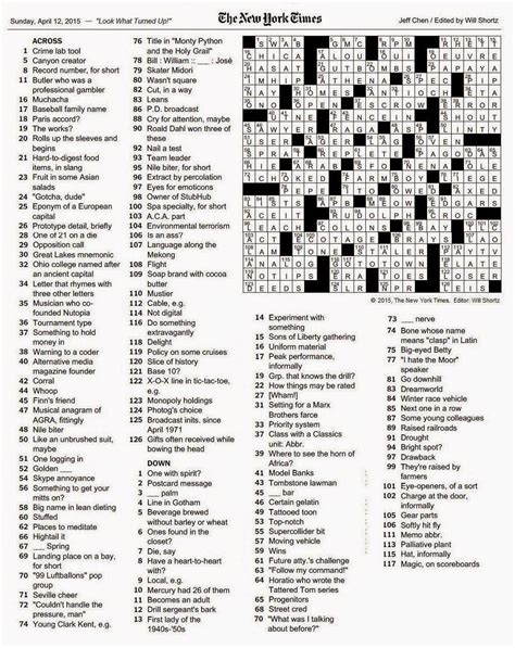 The New York Times Crossword In Gothic Crossword Puzzles Crossword