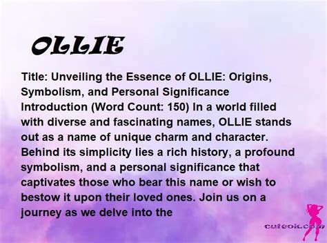 Meaning Of The Name Ollie