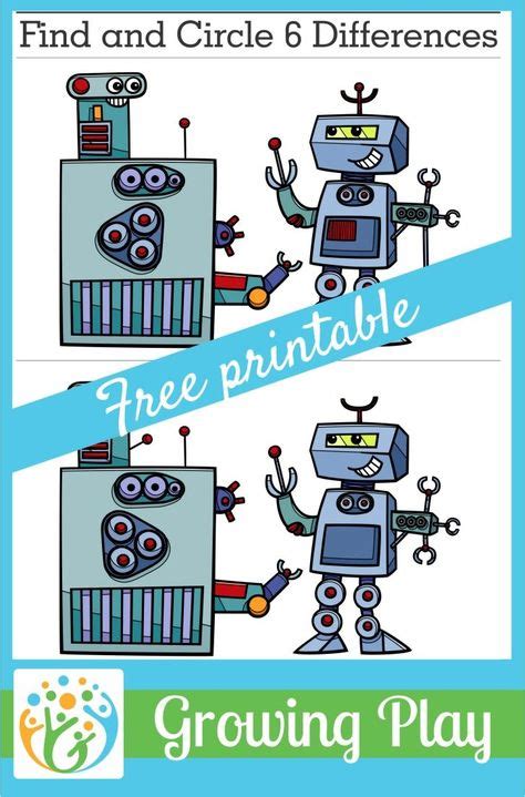 Robot Find The Differences Puzzles Growing Play Visual Perceptual Vrogue