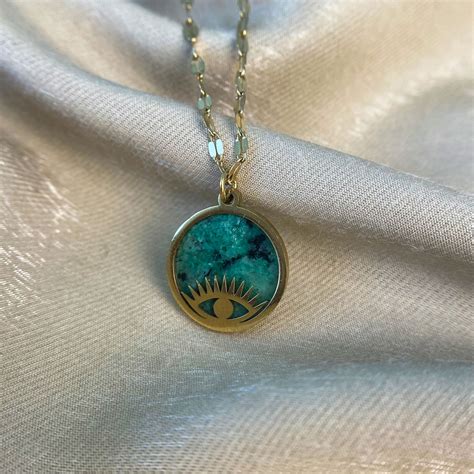 Turquoise Evil Eye Necklace Gold K By Asana Crystals