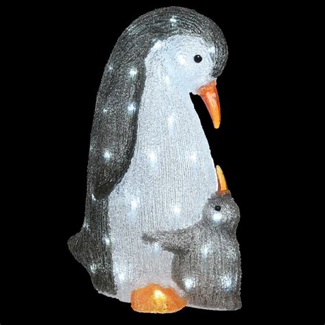 Famille De Pingouin Lumineux Blanc Froid Led D Coration Lumineuse