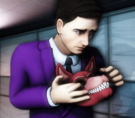 A Man In A Purple Suit Holding A Red Mask