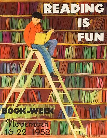 Dp Vintage Posters Book Week 1952 Original Literacy And Reading Poster