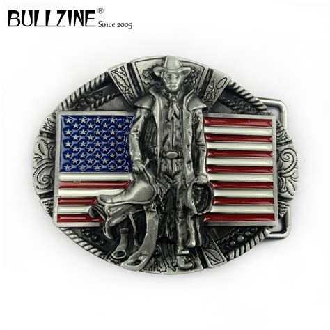 The Bullzine Western Cowboy Belt Buckle With Pewter Finish Fp 03627 For