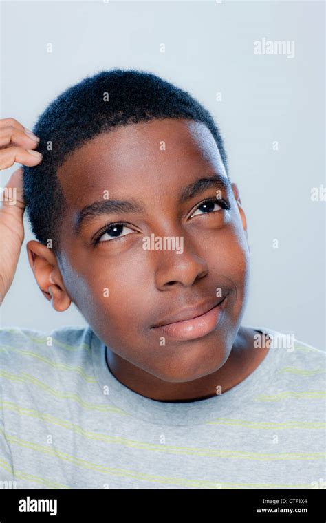 Portrait Of Teenage Boy 14 15 Studio Shot Stock Photo Alamy