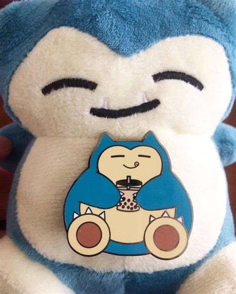 Snorlax Boba Enamel Pin Glitter And Non Glitter Variants Etsy