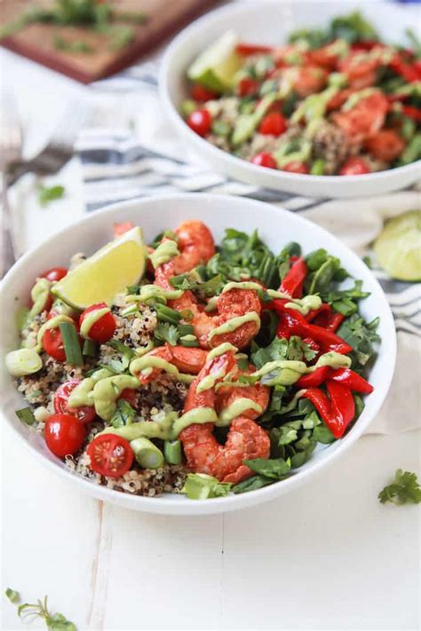 Maybe you would like to learn more about one of these? Blackened Shrimp Quinoa Bowl with Avocado Crema | Gluten ...