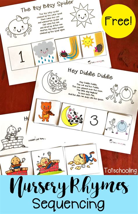 FREE Nursery Rhymes Sequencing Printables - Educational Freebies