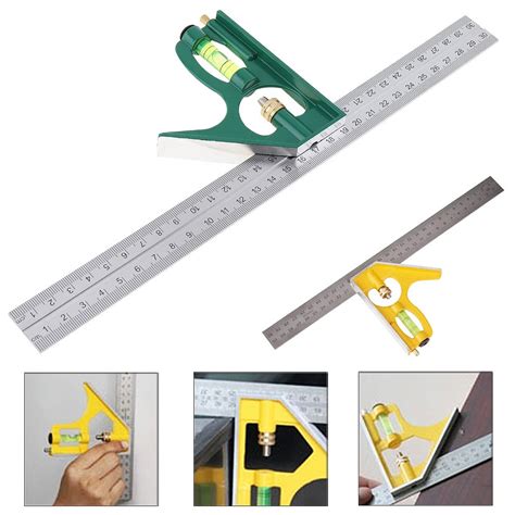 12 Inch 300mm Adjustable Combination Square Angle Ruler 45 90 Degree