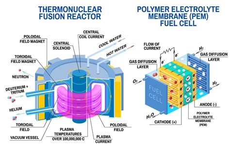 Fuel Cell And Thermonuclear Fusion Reactor Vector Devices That Receives Energy From