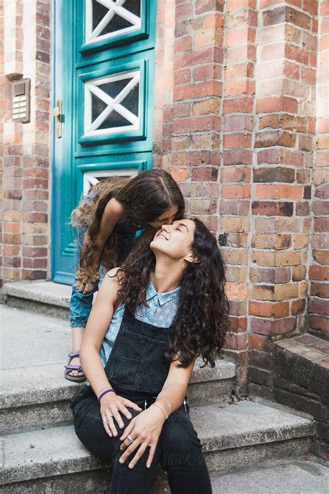 Girl Kissing Her Mother By Stocksy Contributor Irina Efremova Stocksy