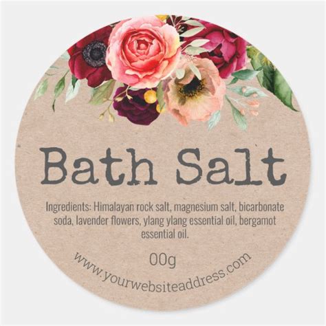 Sticker Label For Homemade Bath Salt