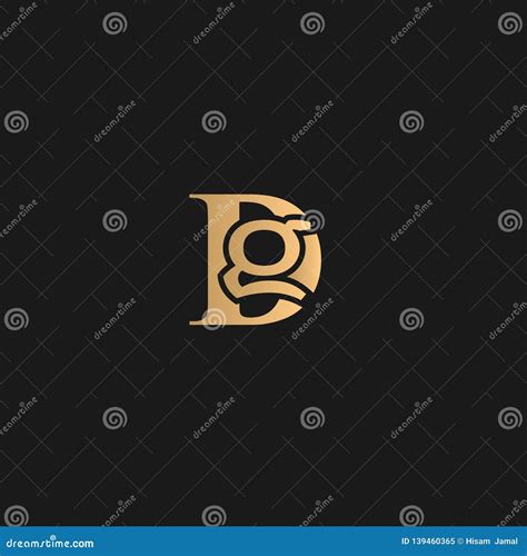 Dg Logo Golden Yellow On Black Background Stock Vector Illustration