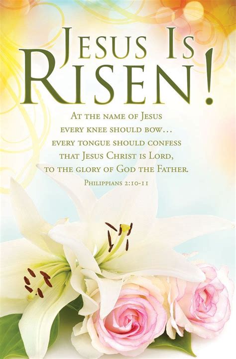 Bulletin Text Jesus Is Risen — At The Name Of Jesus Every Knee Should