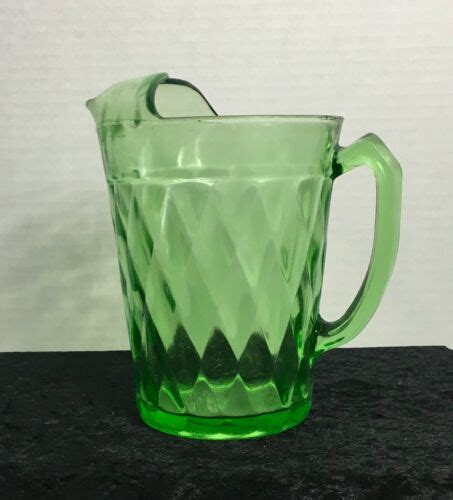 Green Hazel Atlas Depression Glass Pitcher Antique Price Guide
