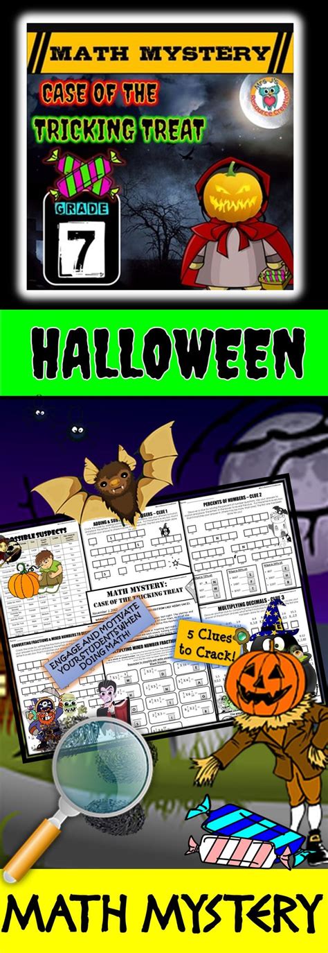 7th Grade Halloween Activity Halloween Math Mystery Tricking Treat