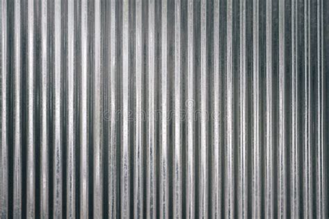 Corrugated Galvanized Sheet Texture Background With Light From Above