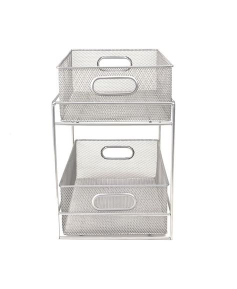 Mind Reader 2 Tier Metal Mesh Storage Baskets Organizer Home Office