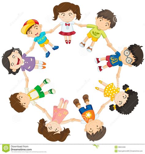 Kids Forming A Circle Stock Vector Illustration Of Baby