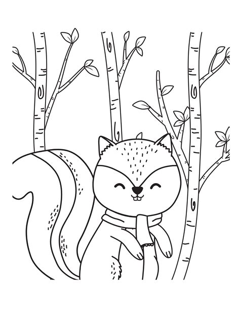 Woodland Animals Coloring Pages Simple Coloring Pages