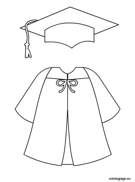 Graduation Cap And Gown Coloring Page Graduation Cap And Gown