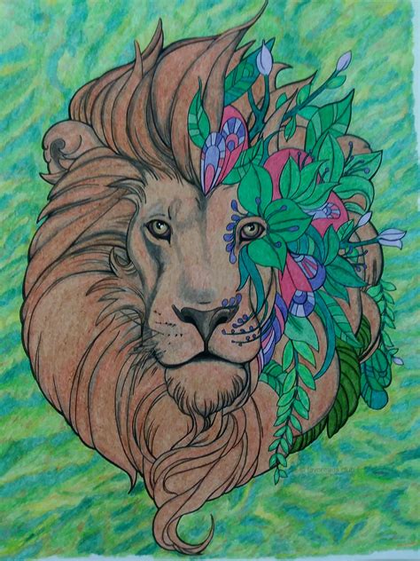 Fantasy Lion Colored By Rita Streib Favoreads Coloring Club