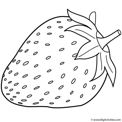 Strawberry Coloring Pages Fruits And Vegetables