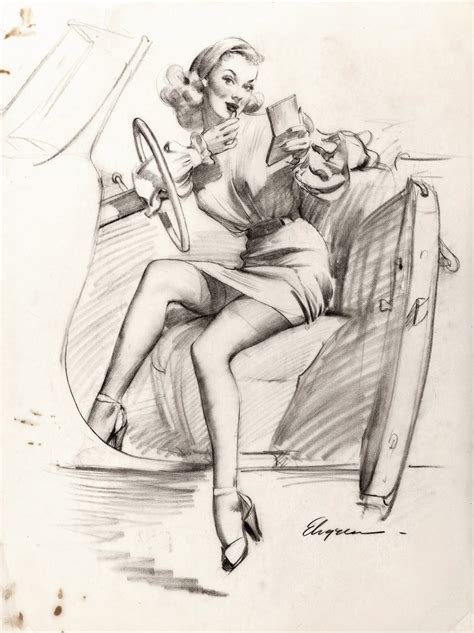 Gil Elvgren Sketch Art And Pin Up Illustrations Trading Cards