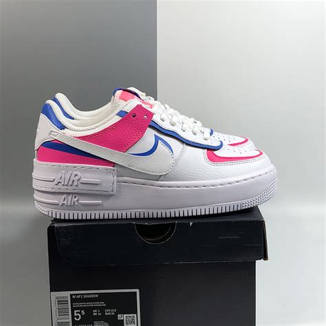 Nike women's air force 1 light high rave pink/rv pnk/sl/gm md brwn casual shoe 6.5 women us. Nike Air Force 1 Shadow White Pink Blue For Sale - The ...
