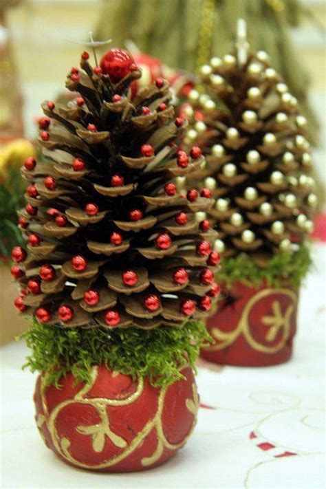 Pine Cone Christmas Trees Christmas Crafts Decorations Holiday