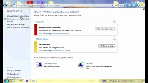 How To Turn On And Off Security Settings In Windows 7 Youtube