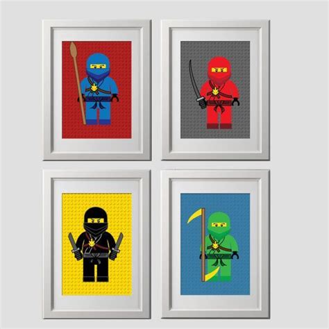 Lego Ninjago Wall Art Prints Lego Bedroom Wall By Amysdesignshoppe Lego