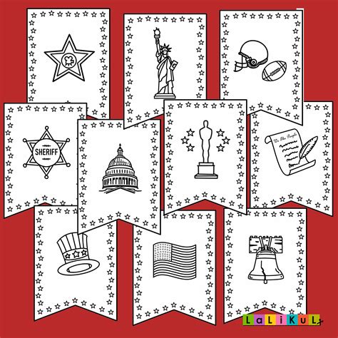 Usa Symbols Pack 1 20 Different Symbols Colouring Pages Etsy