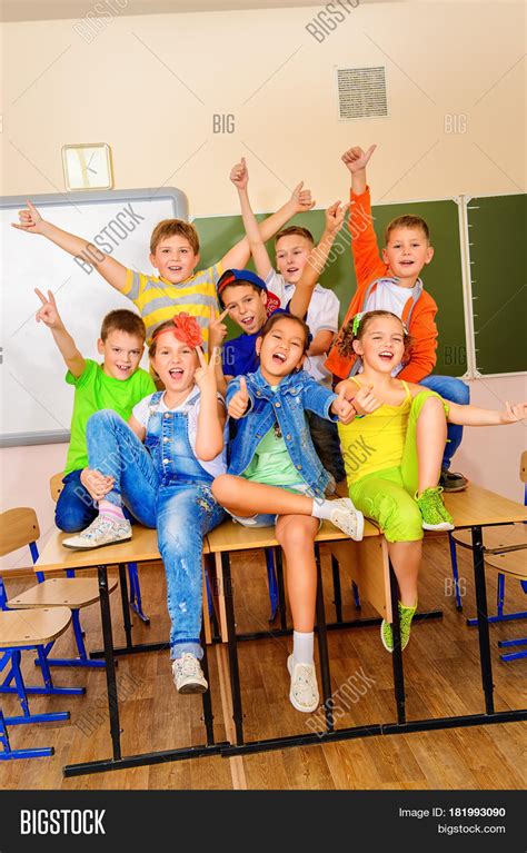 Group Happy Classmates Image And Photo Free Trial Bigstock