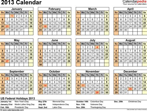 Download Word Monthly Calendar 2013 Templates Apps Directories